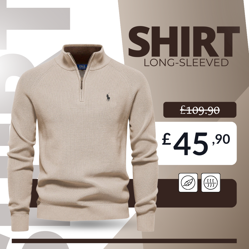 Long-Sleeved Zip Neck Shirt [RL]