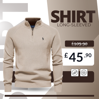 Long-Sleeved Zip Neck Shirt [RL]