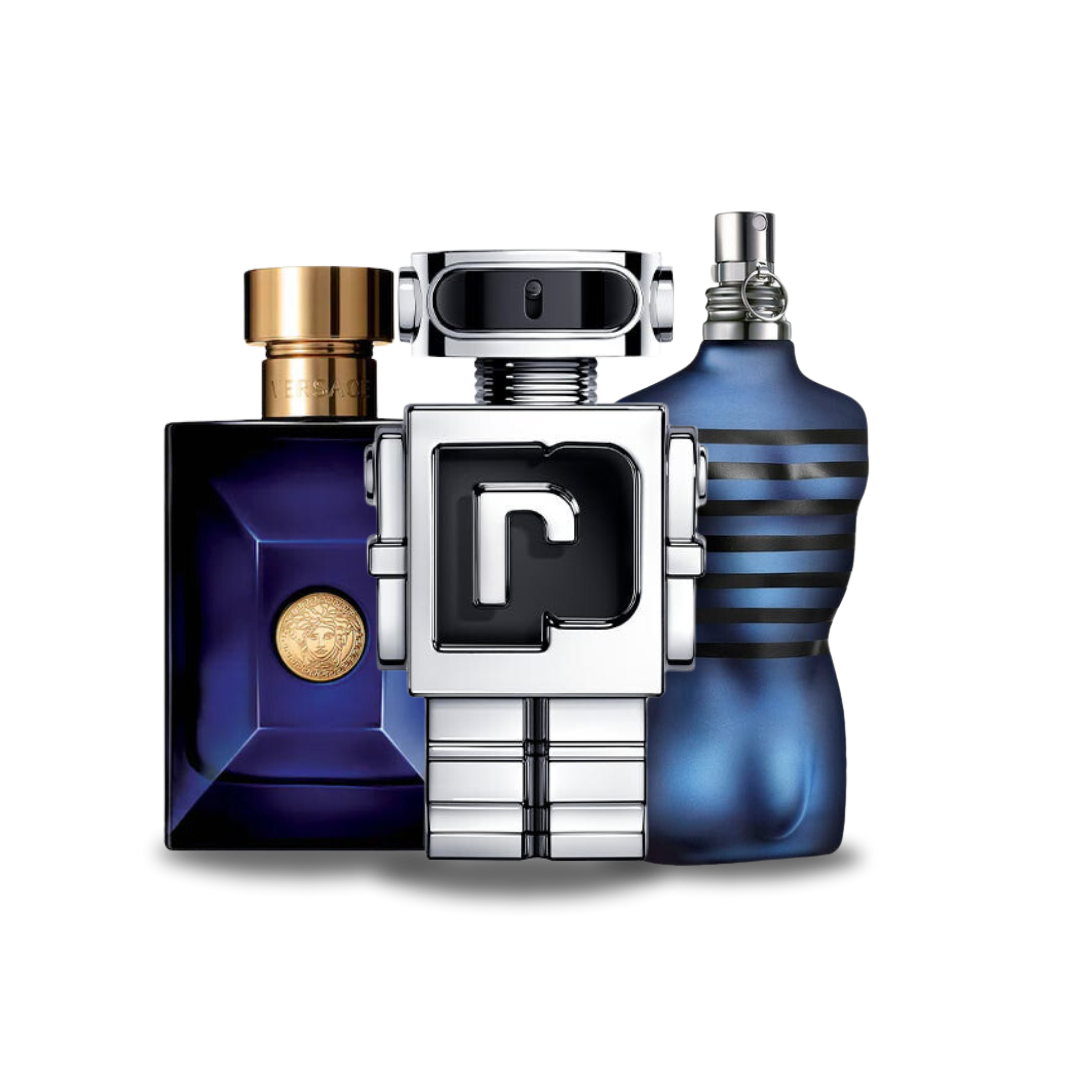 3 Perfume combination - Dylan Blue from Versace, Phantom from Paco Rabanne and Ultra Male from Jean Paul Gaultier